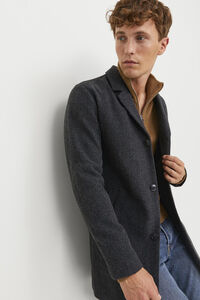 Cortefiel Lapel collar coat in wool blend  Grey