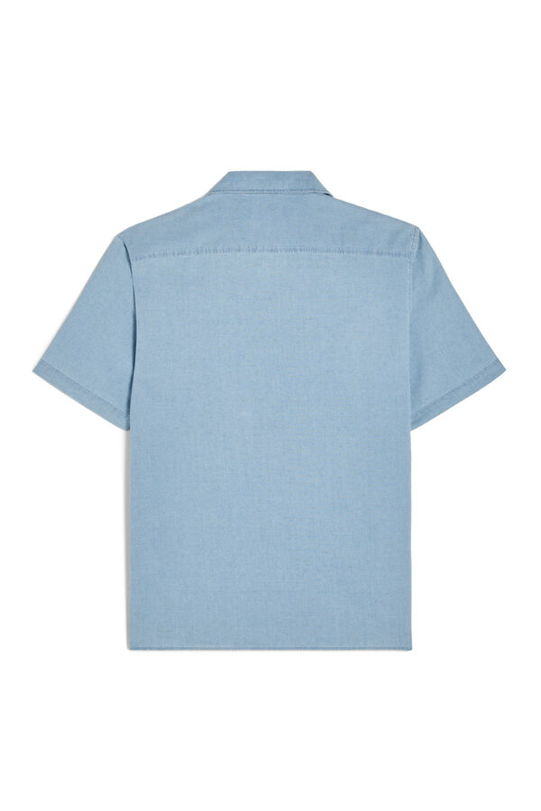 Cortefiel Long sleeve houndstooth shirt Blue