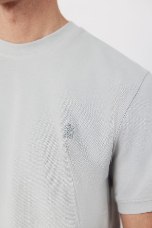 Cortefiel Piqu&eacute; basic T-shirt Blue