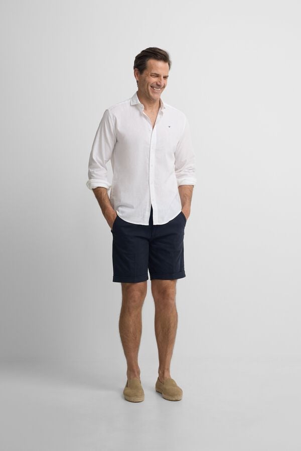 Silbon Camisa sport em linho Branco