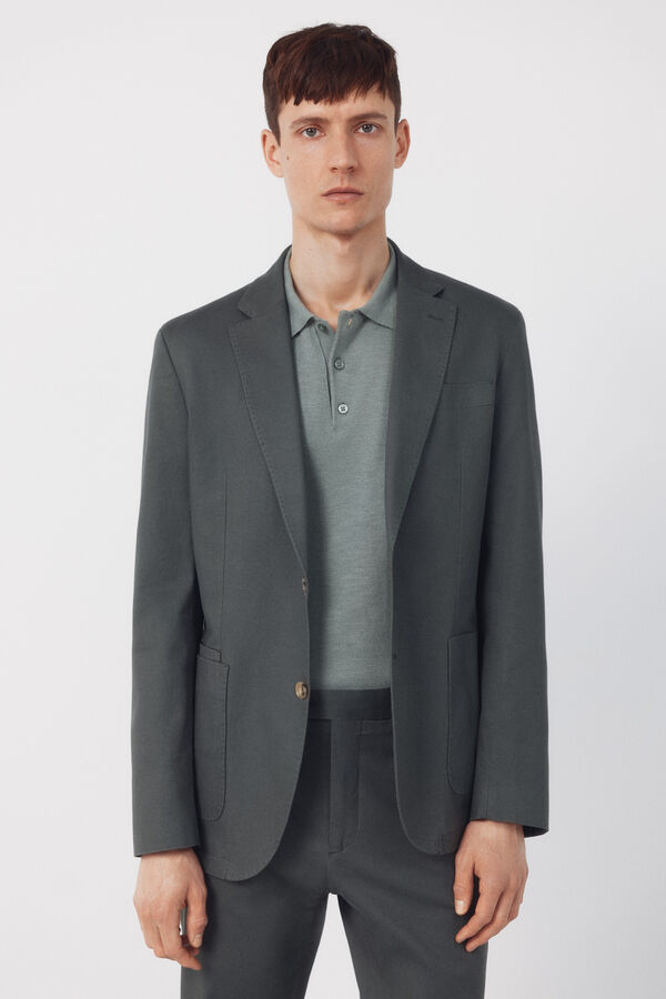 Cortefiel Blazer coordenado em mistura de linho Verde