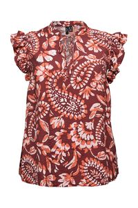 Vero Moda Curve Top sem mangas com folhos tamanho grande