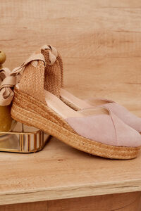 Cortefiel Valencian sandal with ribbons in mauve Lilac