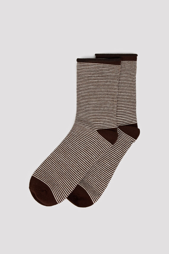 Calcetines largos rayas lúrex