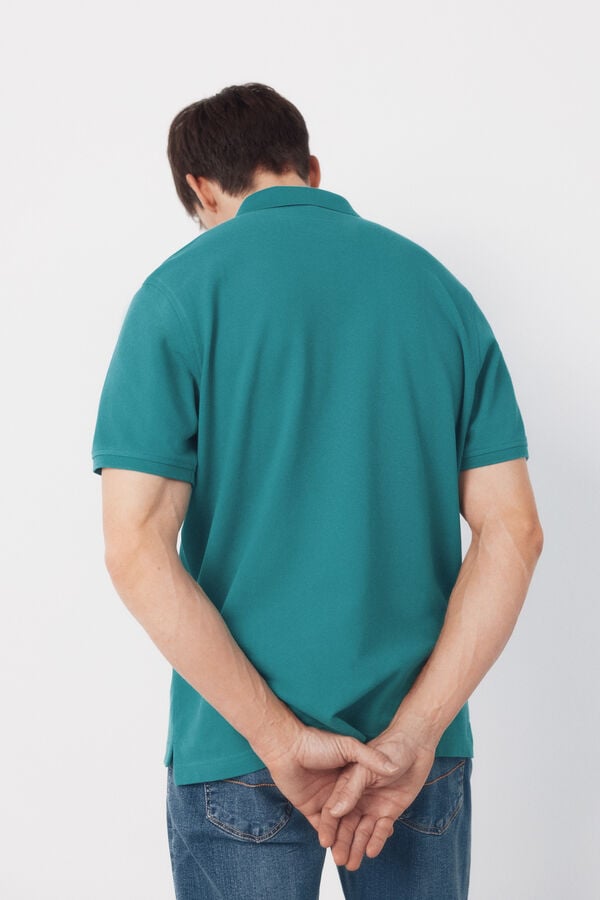 Cortefiel Basic piqué polo shirt Green