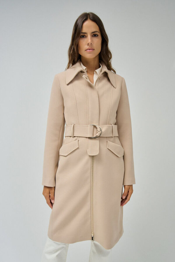 Salsa Jeans Single-breasted trench coat Beige