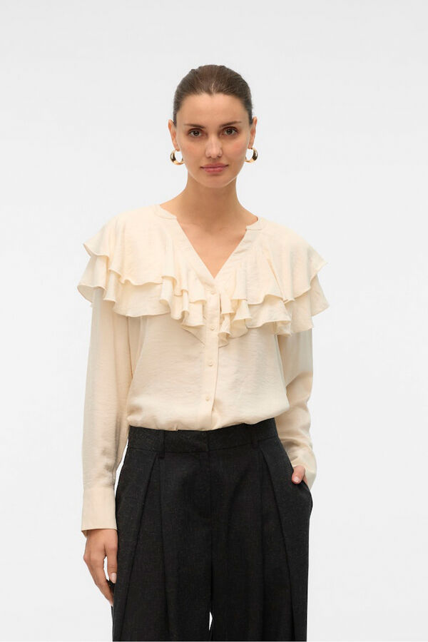 Vero Moda Blusa com gola franzida  Cinzento