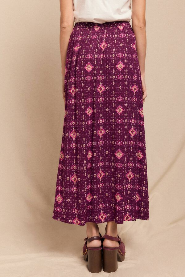 Slowlove Falda mido estampada Estampado morado