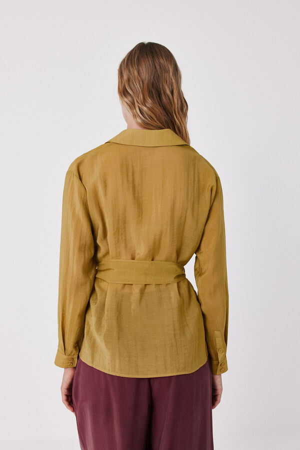 Cortefiel Blusa cruzada ligera Amarillo