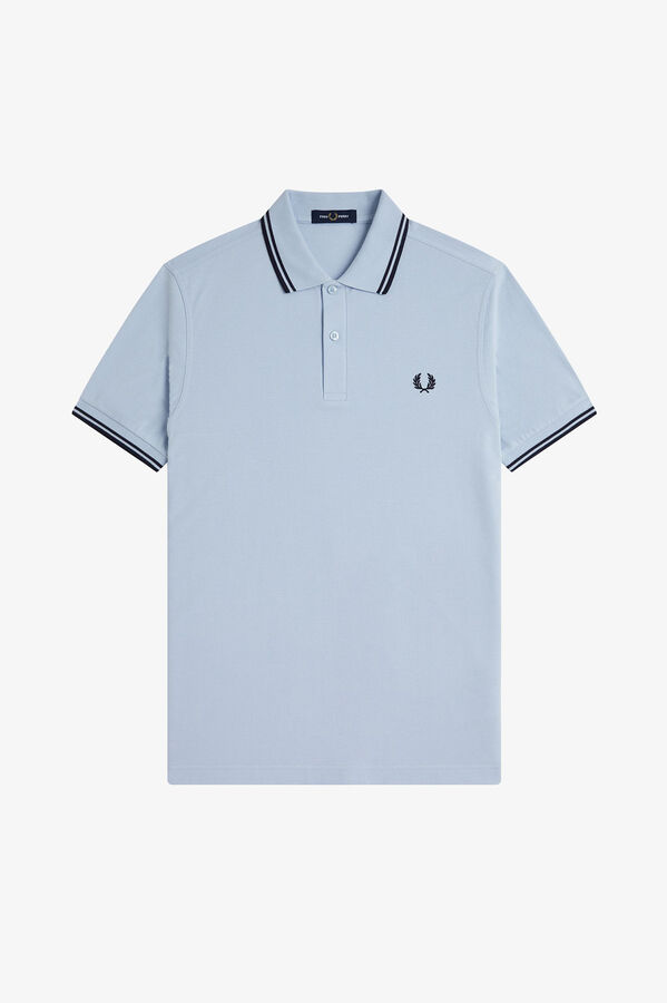 Fred Perry Polo piqué masculina de manga curta Azul