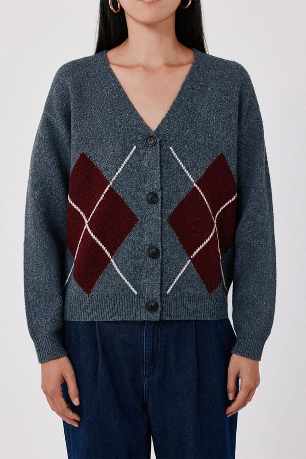 Cortefiel Positional argyle cardigan Brown