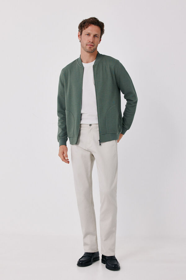Cortefiel Structure cardigan Kaki