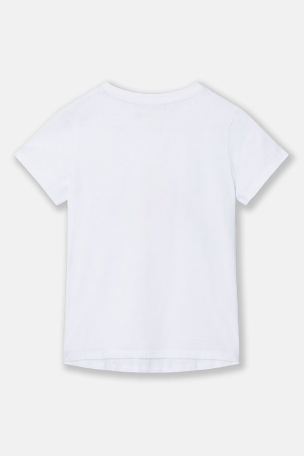 Cortefiel Camiseta woman dibujo ikat Blanco