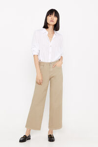 Cortefiel Cropped palazzo jeans Beige