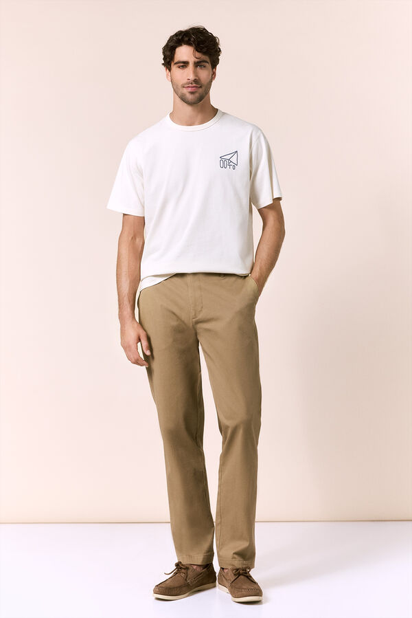 OOTO T-shirt avi&atilde;o pequeno Ecru