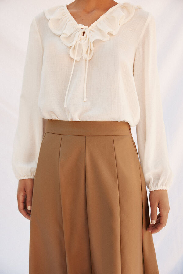 Cortefiel Long skirt cuts Nude