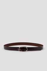 Cortefiel Animal print basic belt Dark brown