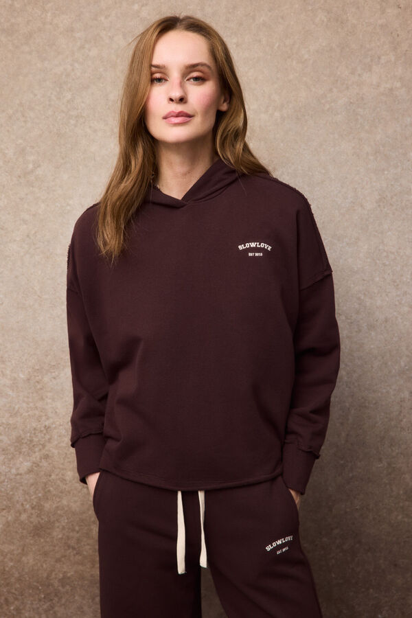 Slowlove Sweatshirt com capuz SlowLove Castanho