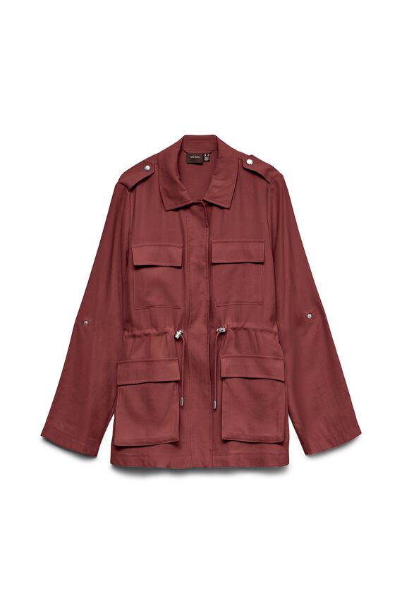 Parka mangas ajustables con cuello de camisa