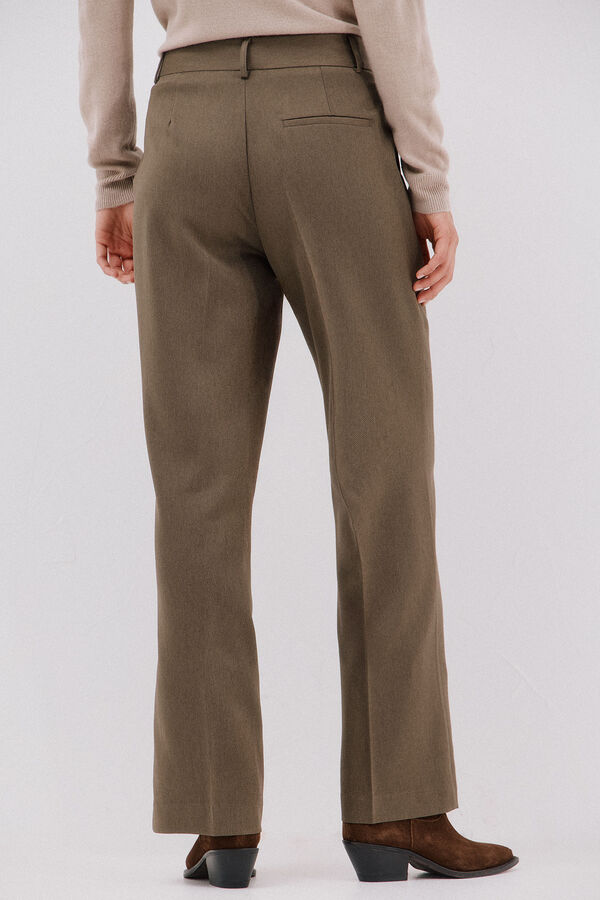 Cortefiel Flare dress pants Kaki