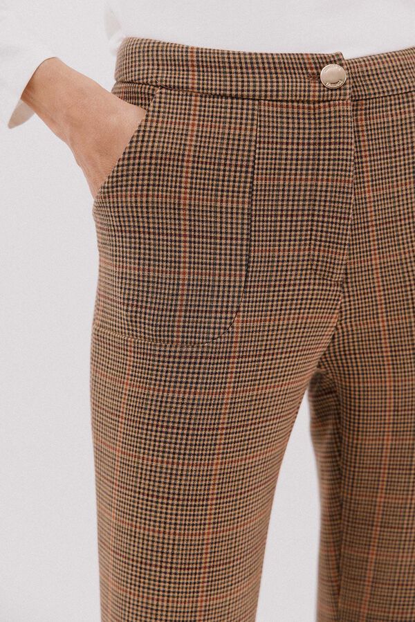 Cortefiel Calças elásticas confortáveis Castanho