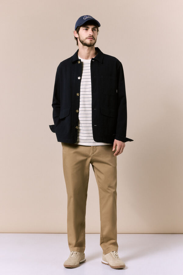 OOTO T-shirt de riscas Ecru