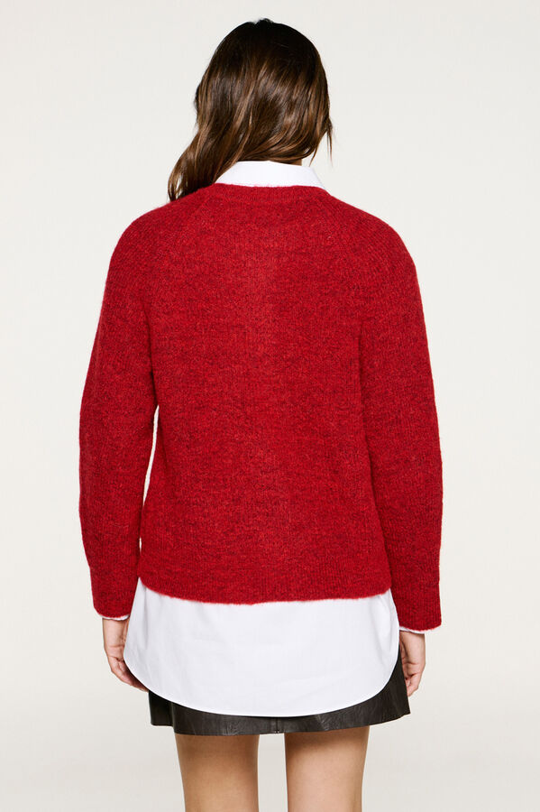 Selected Femme Cárdigan lana y alpaca. Rojo