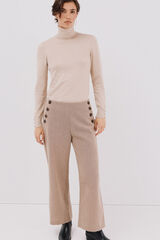 Cortefiel Women's cropped and wide-leg pants Printed beige