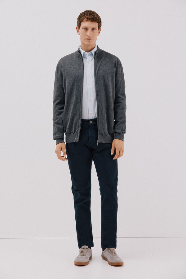 Cortefiel Cardigan de algodão e cashmere Cinzento