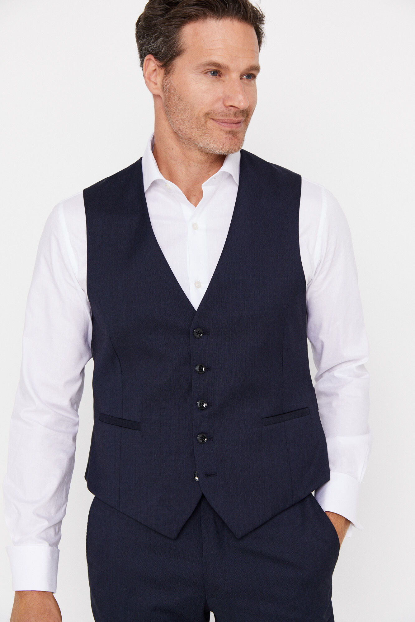 Slim fit pique waistcoat Men s gilets and waistcoats Cortefiel