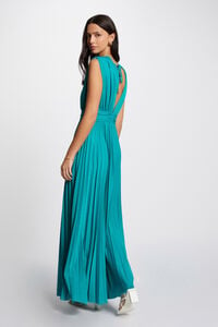 Cortefiel Long flared dress Turquoise