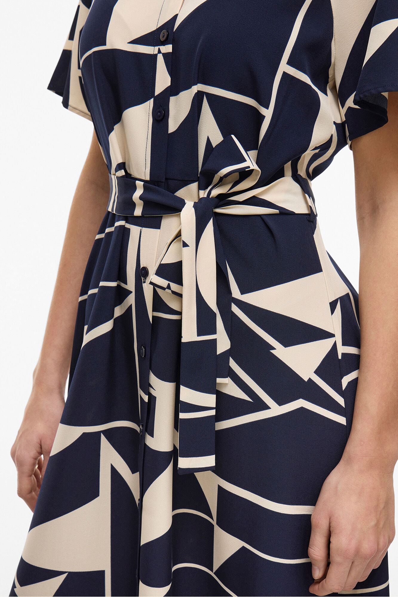 Vila Vestido camisa midi com n&oacute;