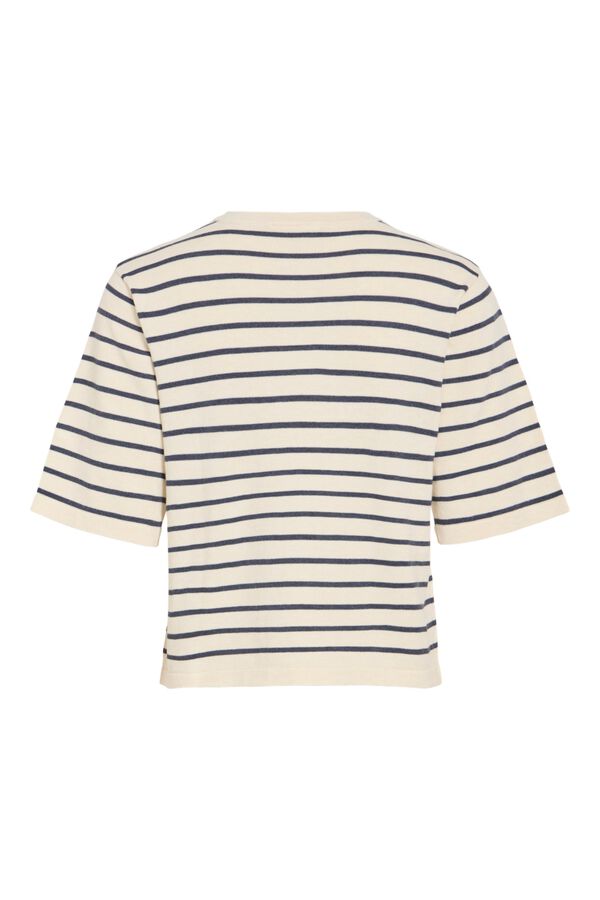 Vila Top de malha com manga curta 2/4 em viscose Cinzento