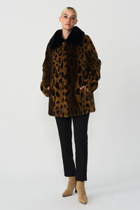 Cortefiel Coat with maxi collar Printed brown
