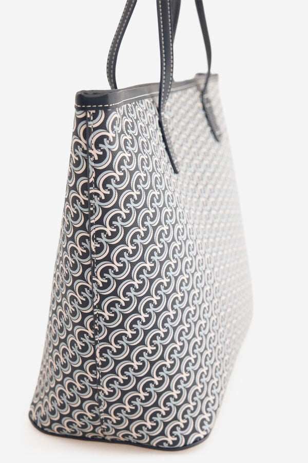 Cortefiel Bolsa de compras com monograma Azul