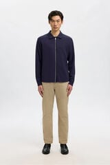 Selected Calça calças chino slim fit feita de algodão orgânico  Tostado