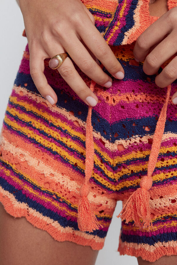 Cortefiel Open-knit shorts Multicolour