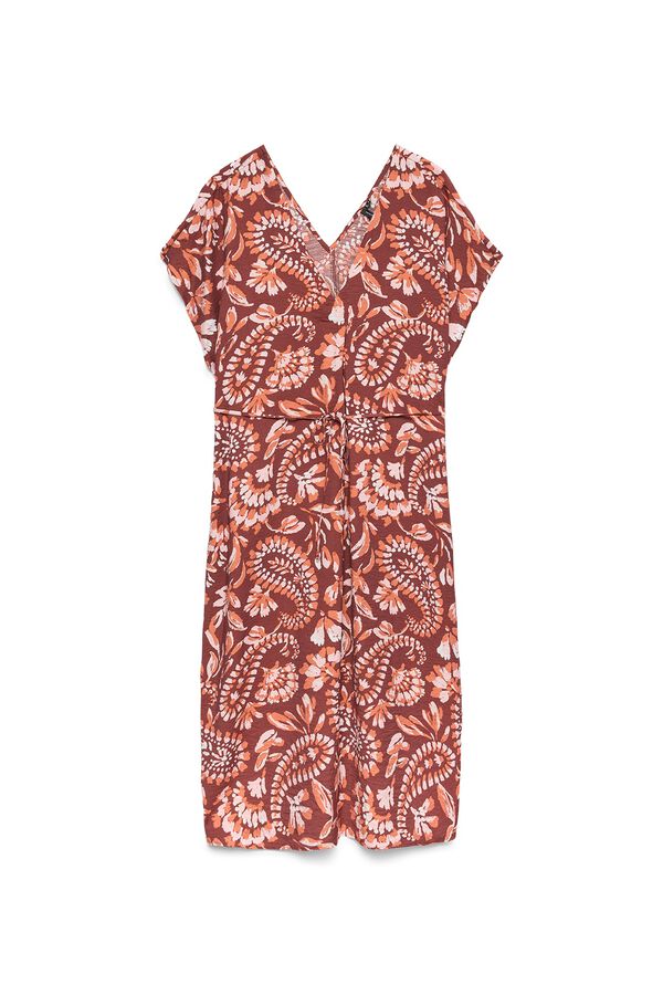 Vero Moda Vestido curto decote em bico Castanho