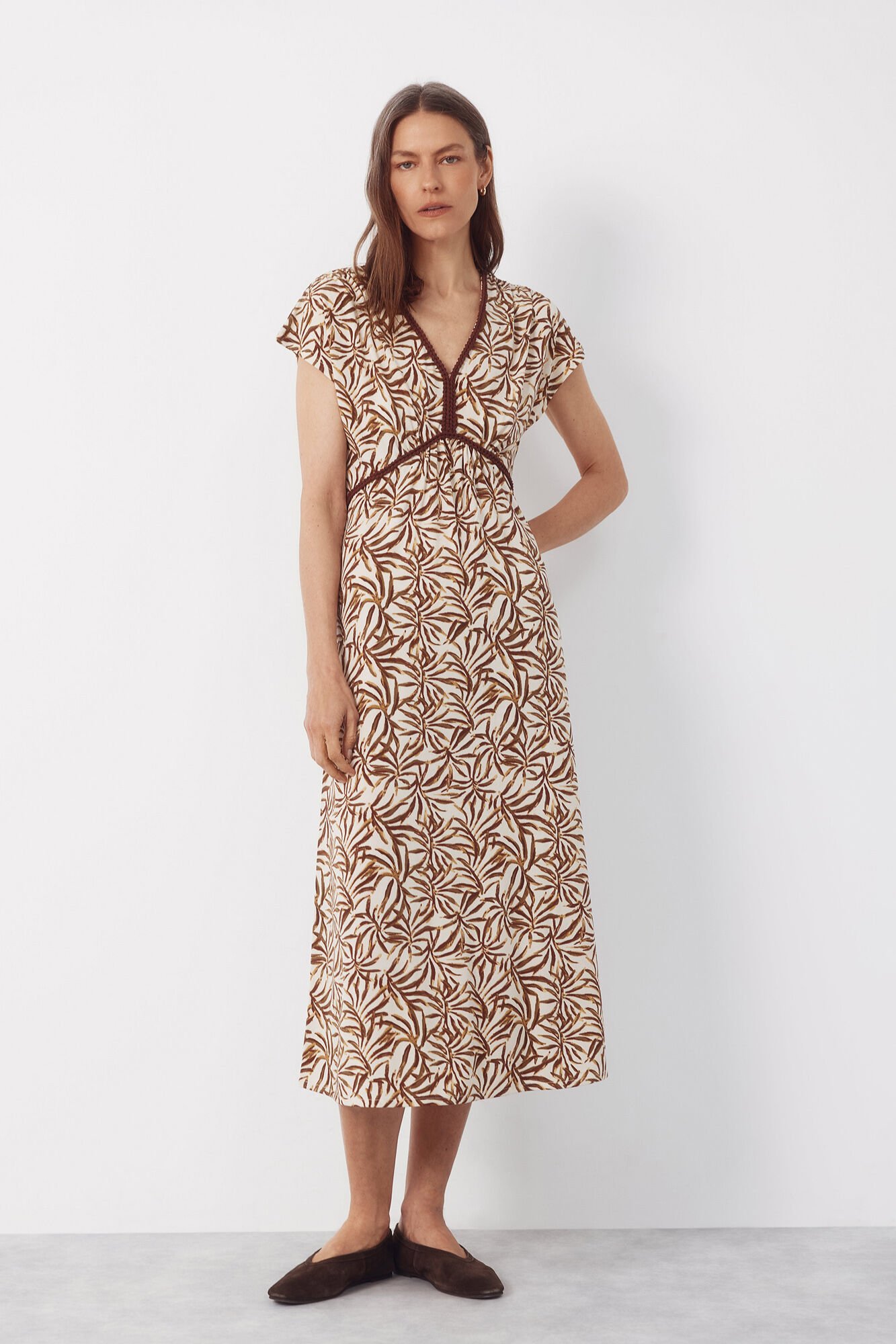 Cortefiel Braided print dress