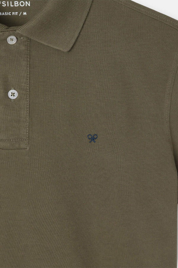 Silbon Polo liso cl&aacute;ssica Verde