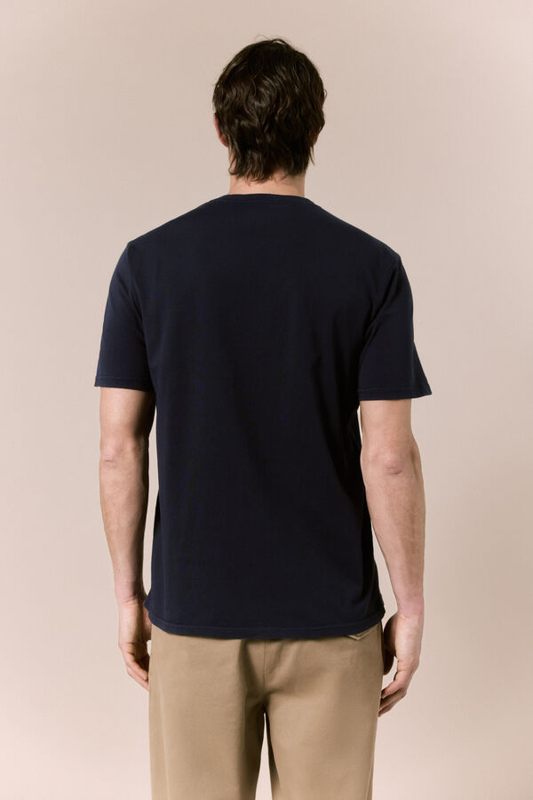 OOTO T-shirt b&aacute;sica lavada Azul