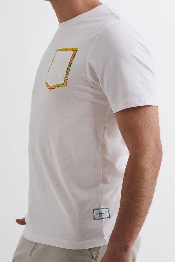 Williot Camiseta com bolso e detalhe étnico Branco