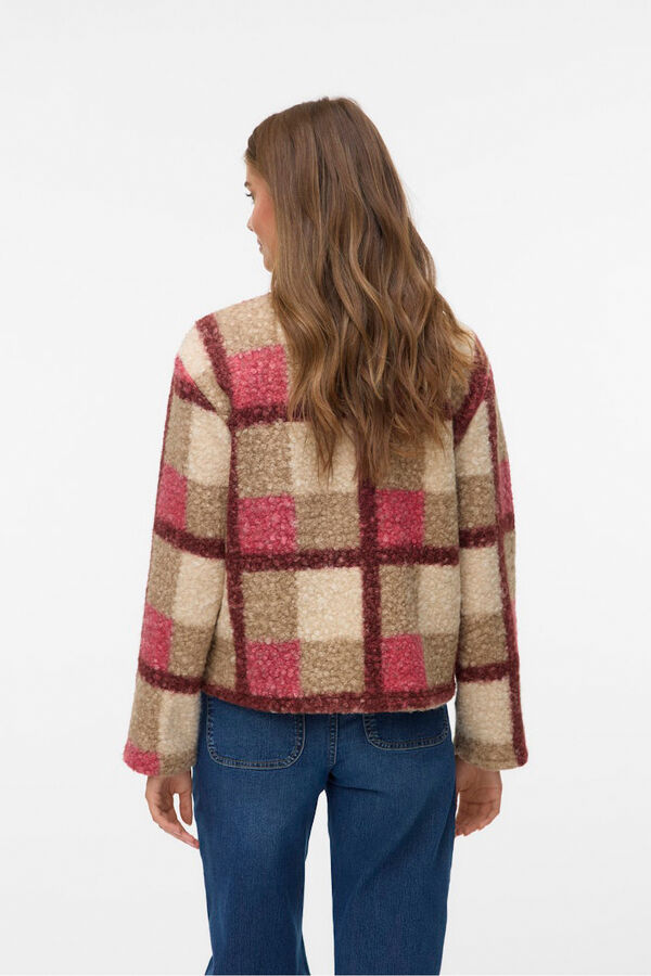 Vero Moda Casaco de borrego com estampado xadrez Subiu
