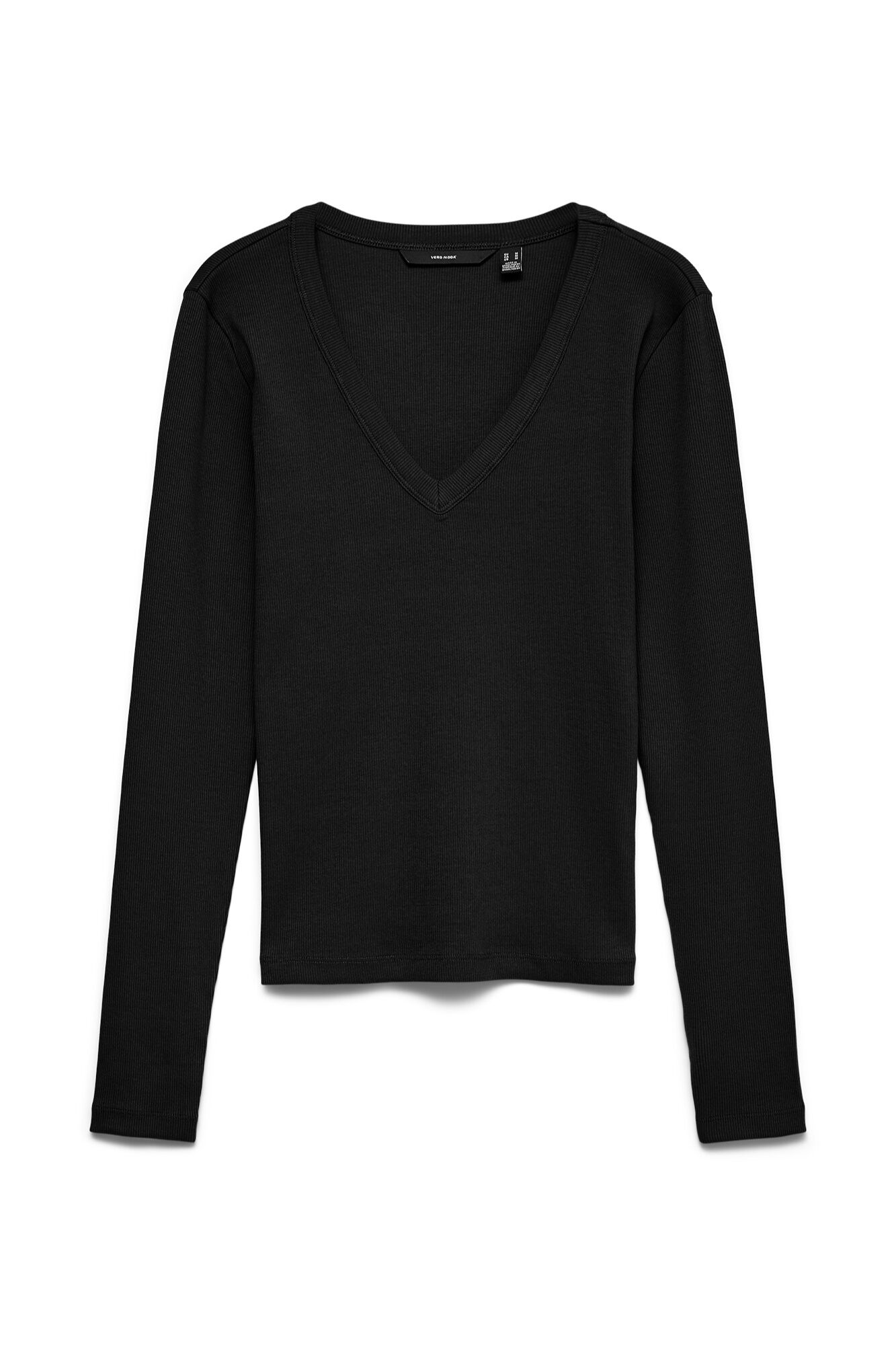 Vero Moda T-shirt canelada gola em bico