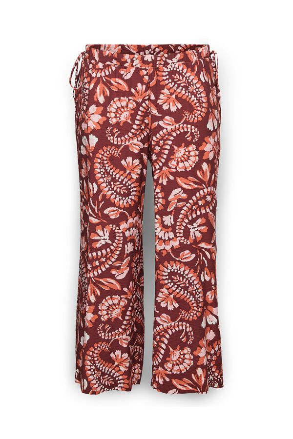 Vero Moda Curve Cal&ccedil;a comprida estampada tamanho grande Castanho