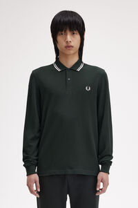 Fred Perry Polo piqué de manga comprida masculina