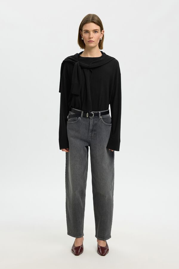 Selected Camisola 100% l&atilde; merino Preto