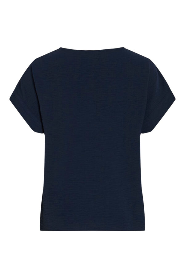 Vila Top de manga curta com gola redonda Azul