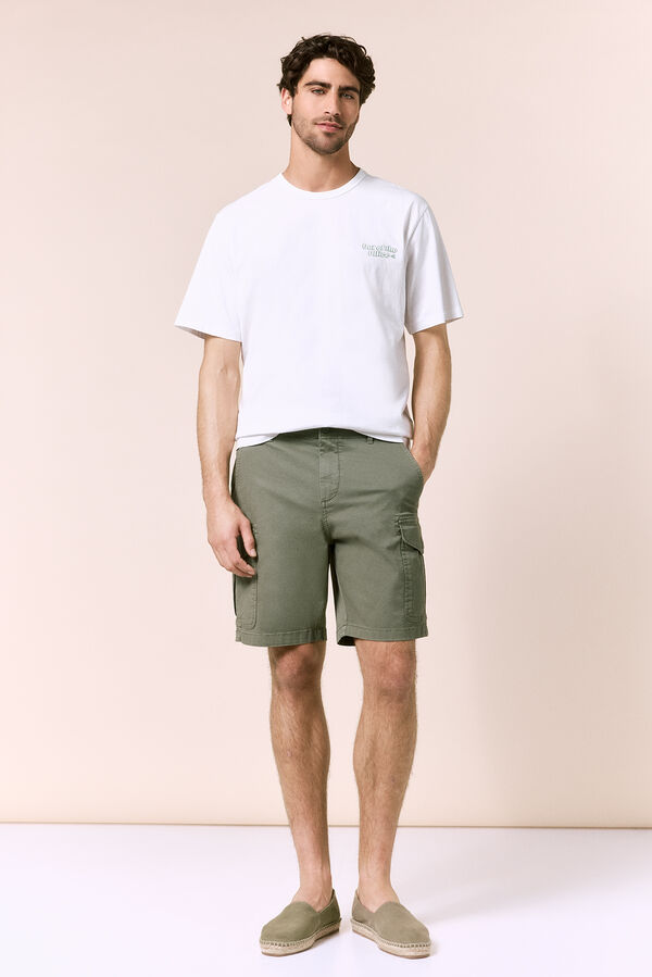 OOTO Regular fit cargo Bermuda shorts Kaki