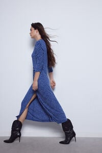 Cortefiel Jersey-knit midi dress. Blue